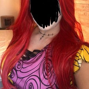 60cm long soft red cosplay wig